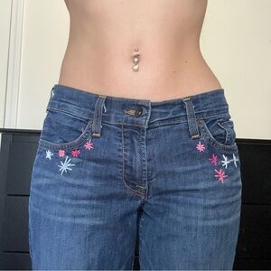 Lucky Brand Jeans pink embroidery & gems